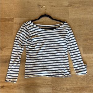 Striped Navy and White Women's Top